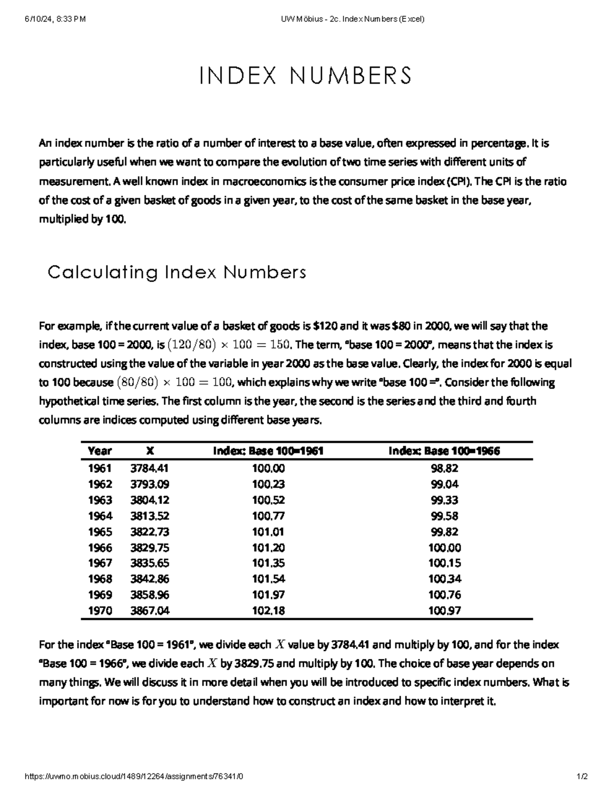 UW Möbius - 2c. Index Numbers (Excel) - IN D EX NUMBER S An index ...