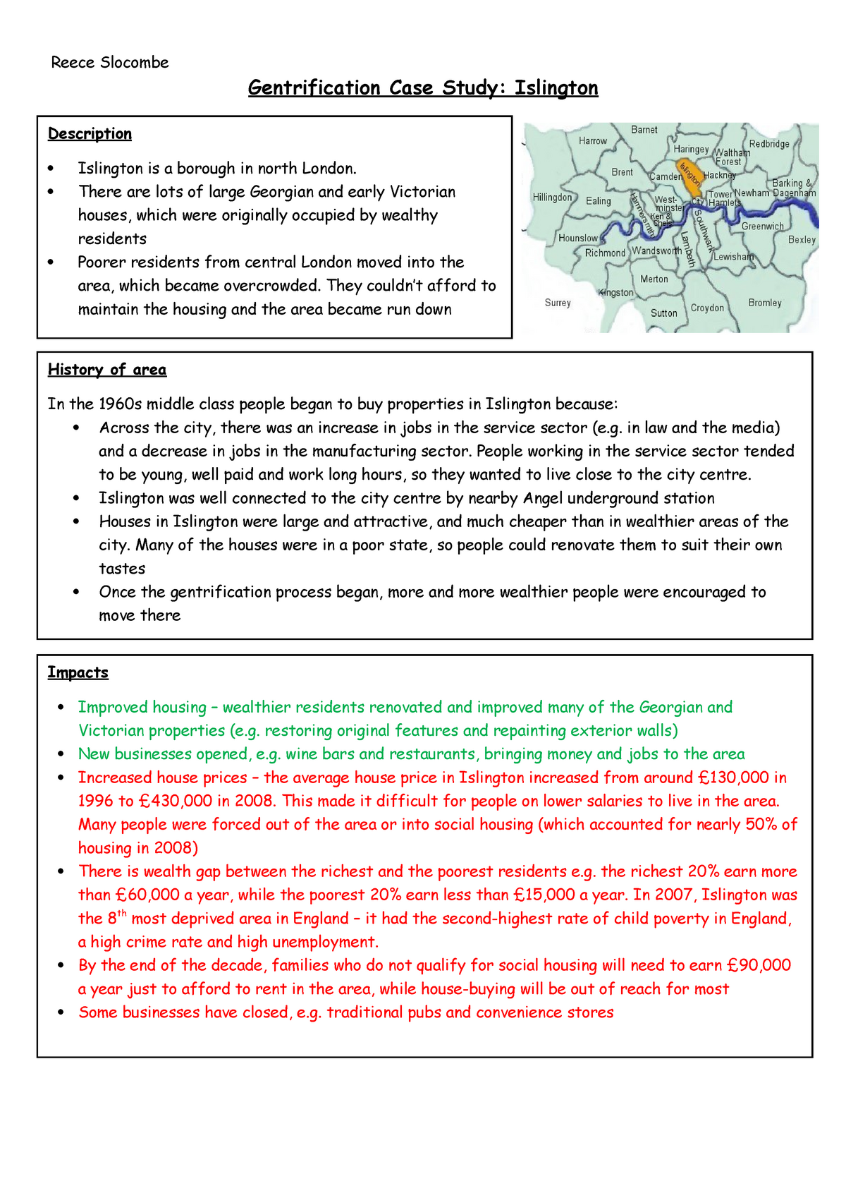 gentrification case study uk