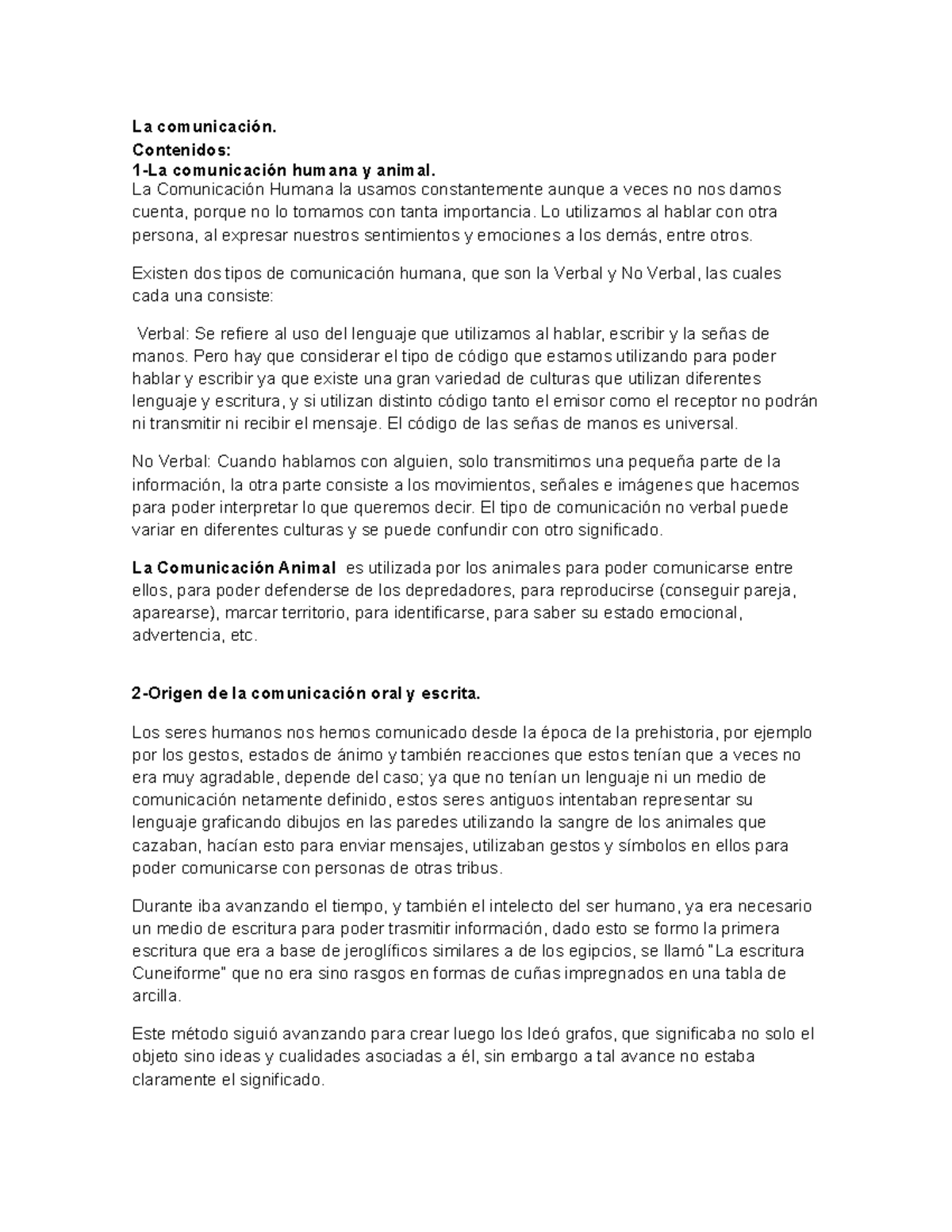 341332184 Tarea 1 De Espa Ol 1 - La Comunicación. Contenidos: 1-La ...