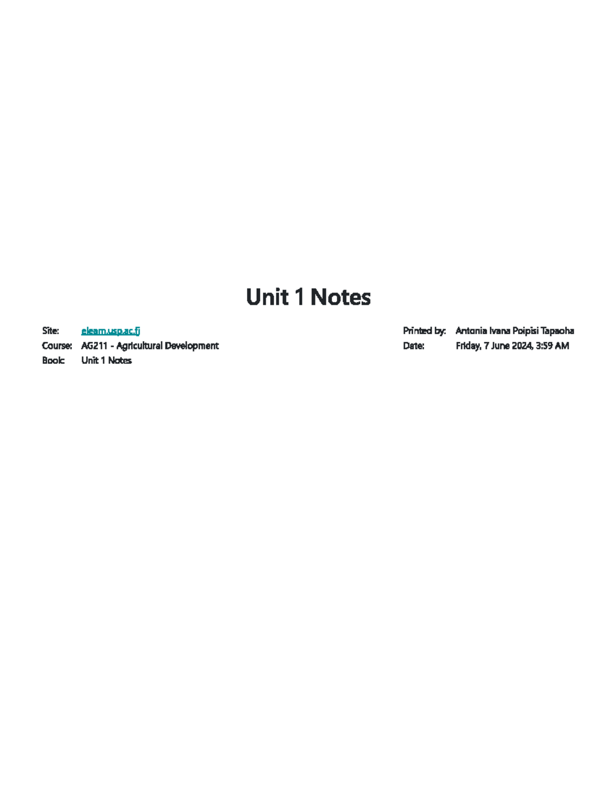 Unit 1 notes - Agricultural Development - Studocu