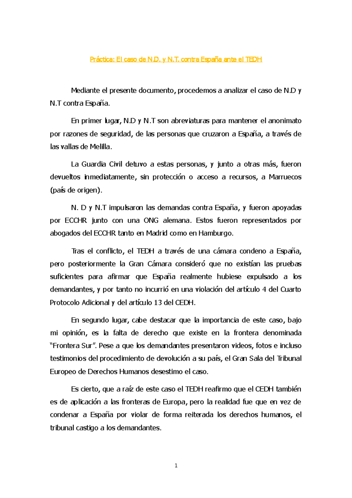 Caso N.D Y N. T Docx - Internacional - Práctica: El Caso De N. Y N ...