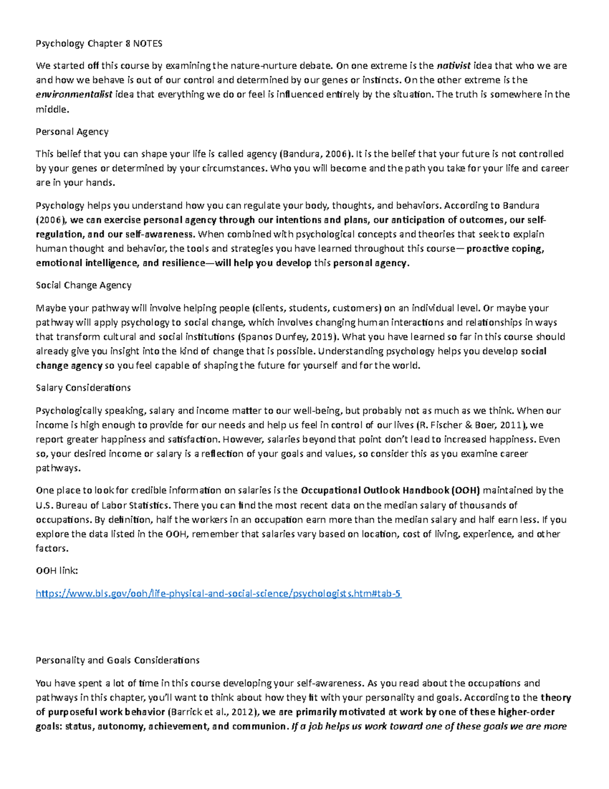 Psychology Chapter 8 Notes - Psychology Chapter 8 NOTES We started off ...