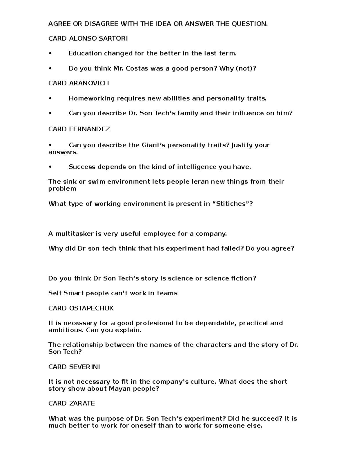 Modelo del primer parcial ingles 2 Novelas Inglés Iii UNLaM Studocu