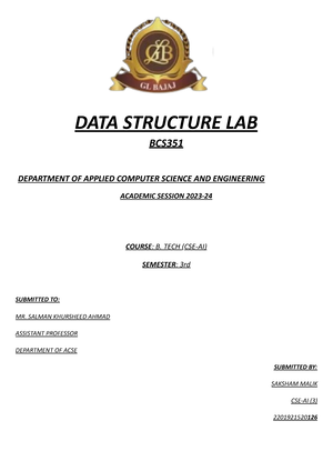 DSTL - Notes - Discrete Structures & Theory Of Logic - Studocu