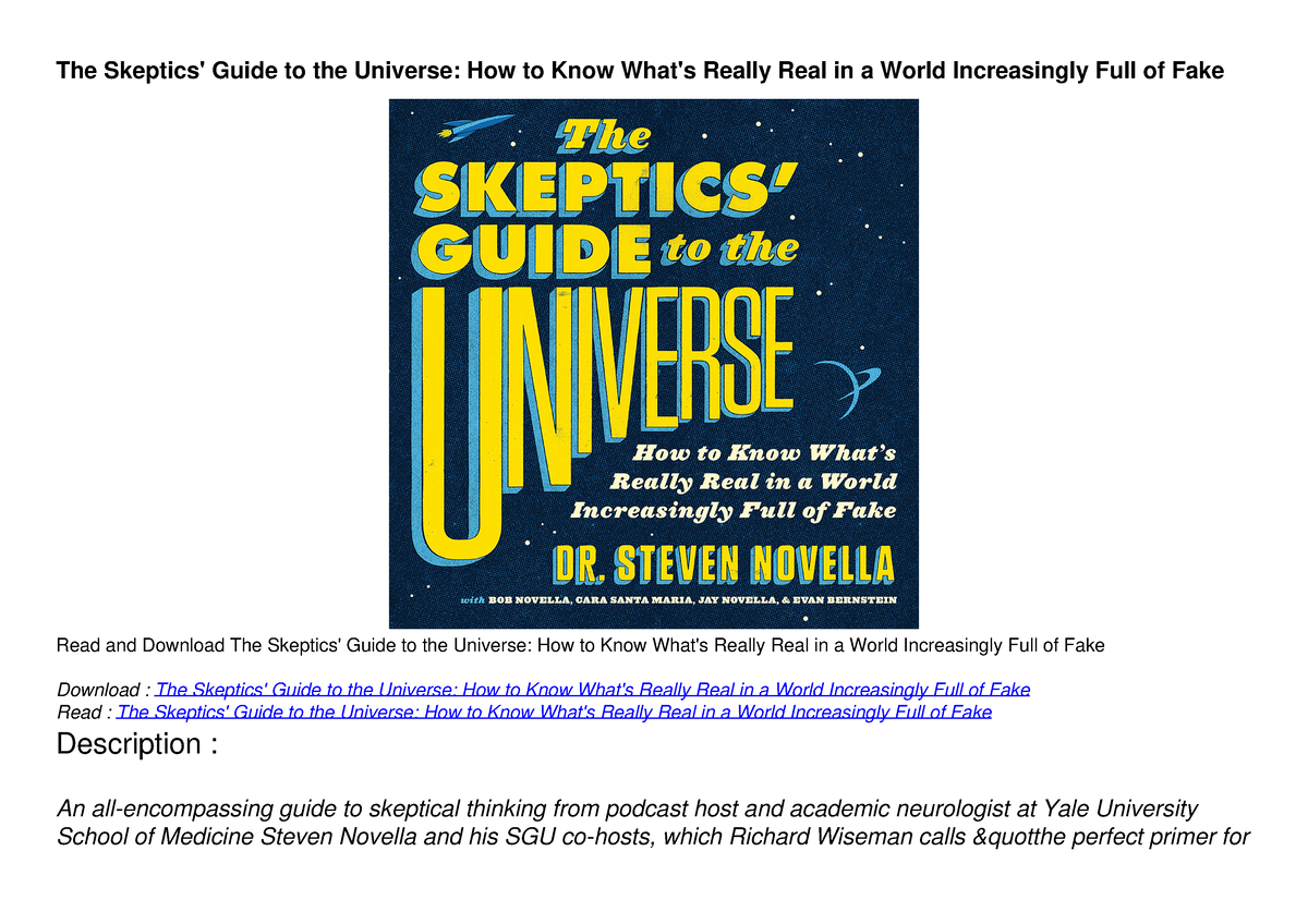 [READ DOWNLOAD] The Skeptics' Guide To The Universe: How To Know What's ...