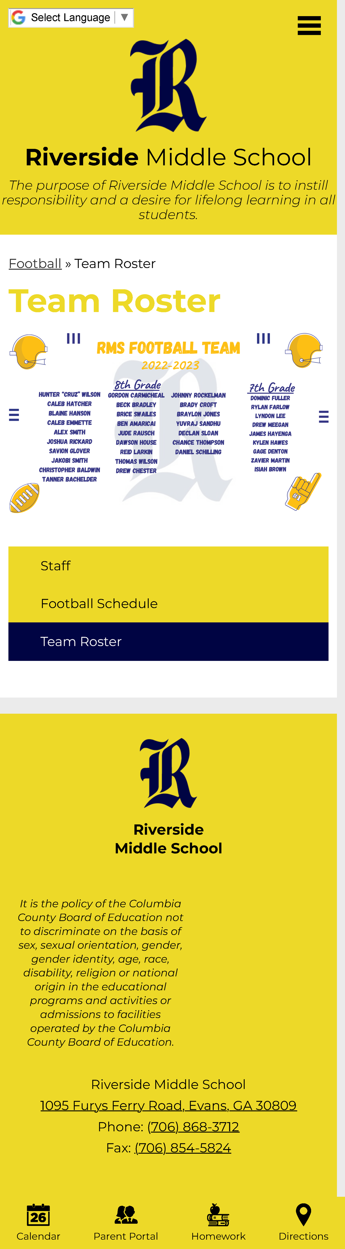 Team Roster – Football – Riverside Middle School - Football » Team ...