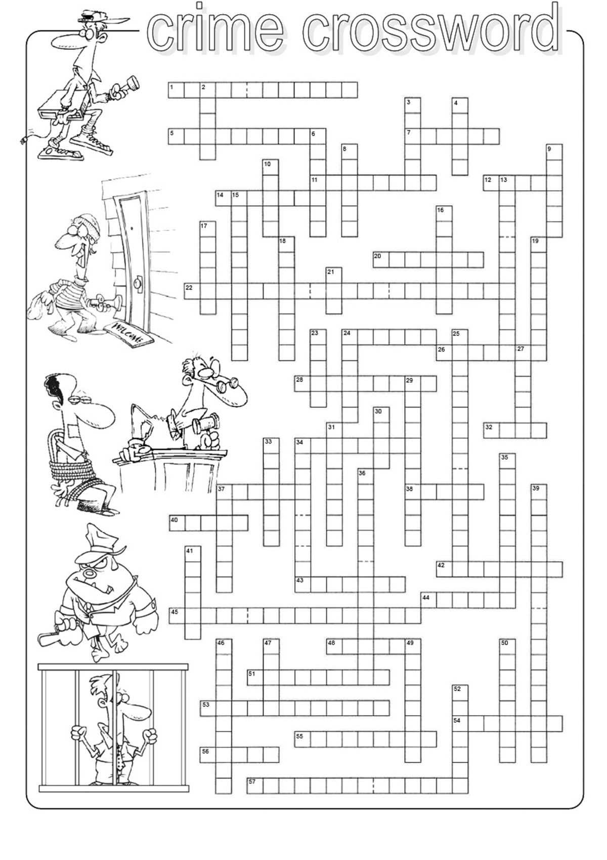 Crime crossword Students Across The legal punishment of being