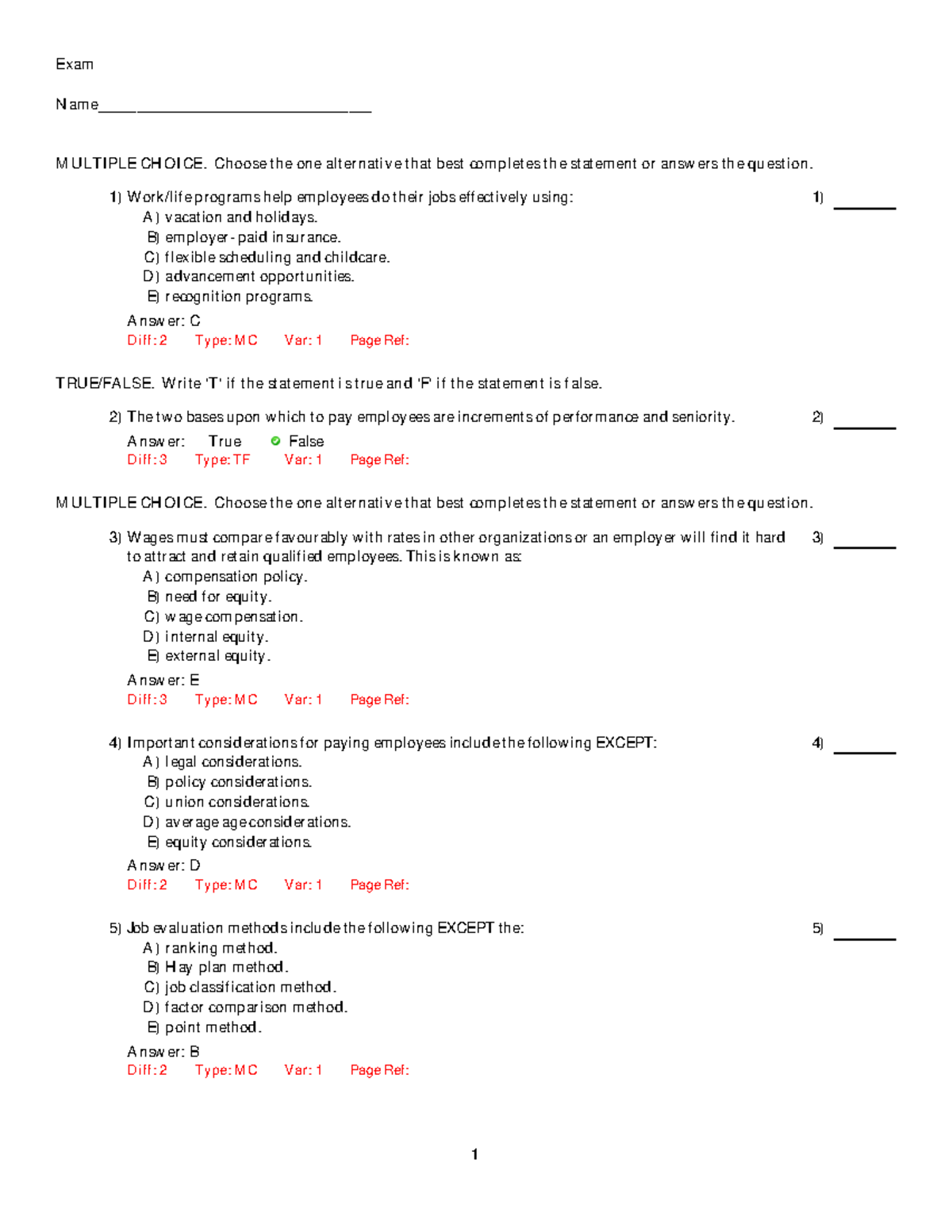 Exam 2020, Questions And Answers - Exam Name 