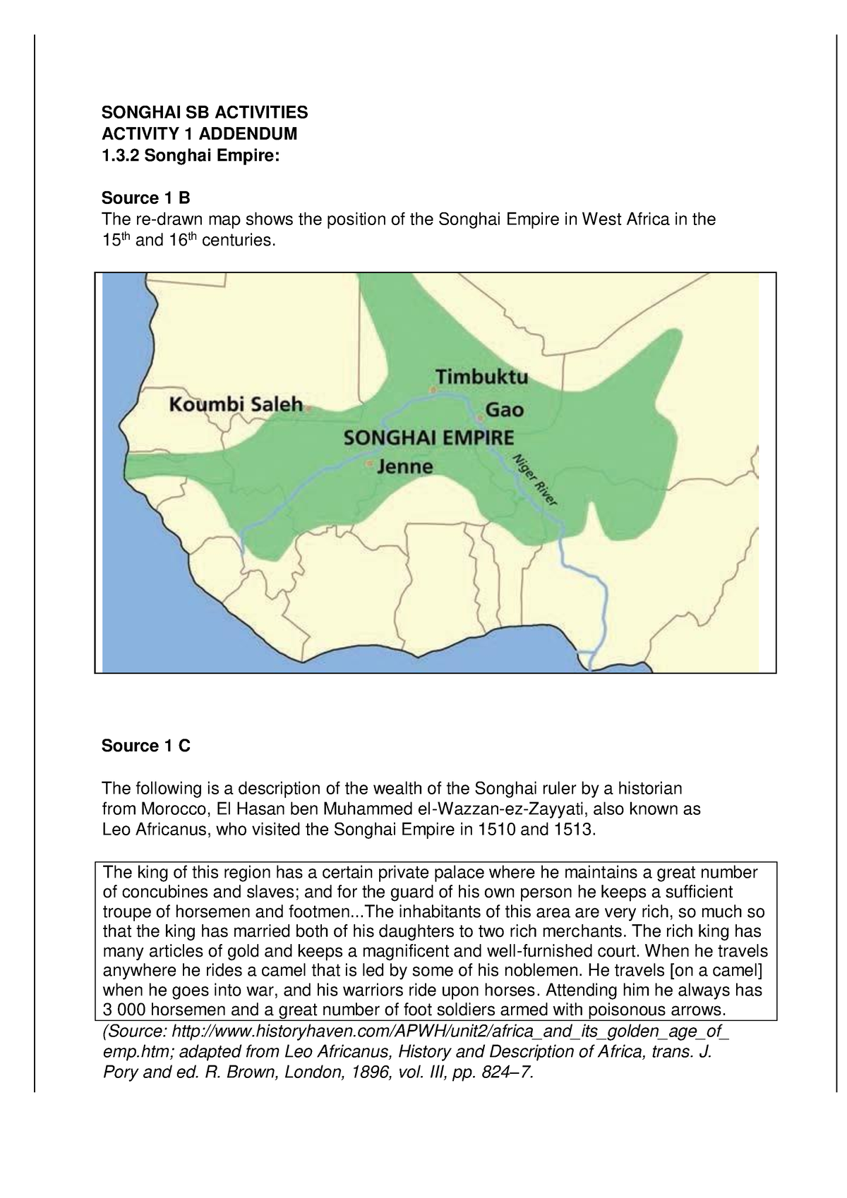 history essay about songhai empire