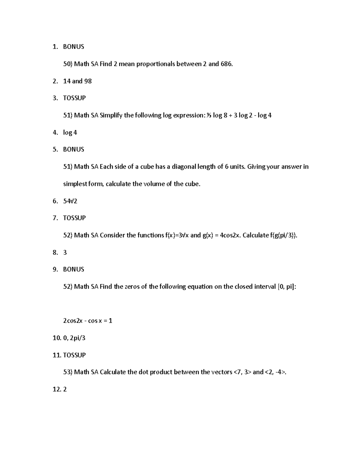 Psych 101 6 - Notes - 1. BONUS Math SA Find 2 mean proportionals ...