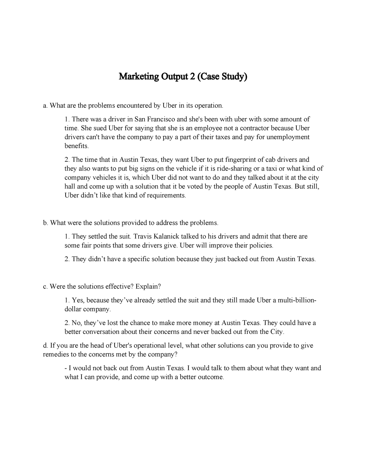 short marketing case study problems and solutions