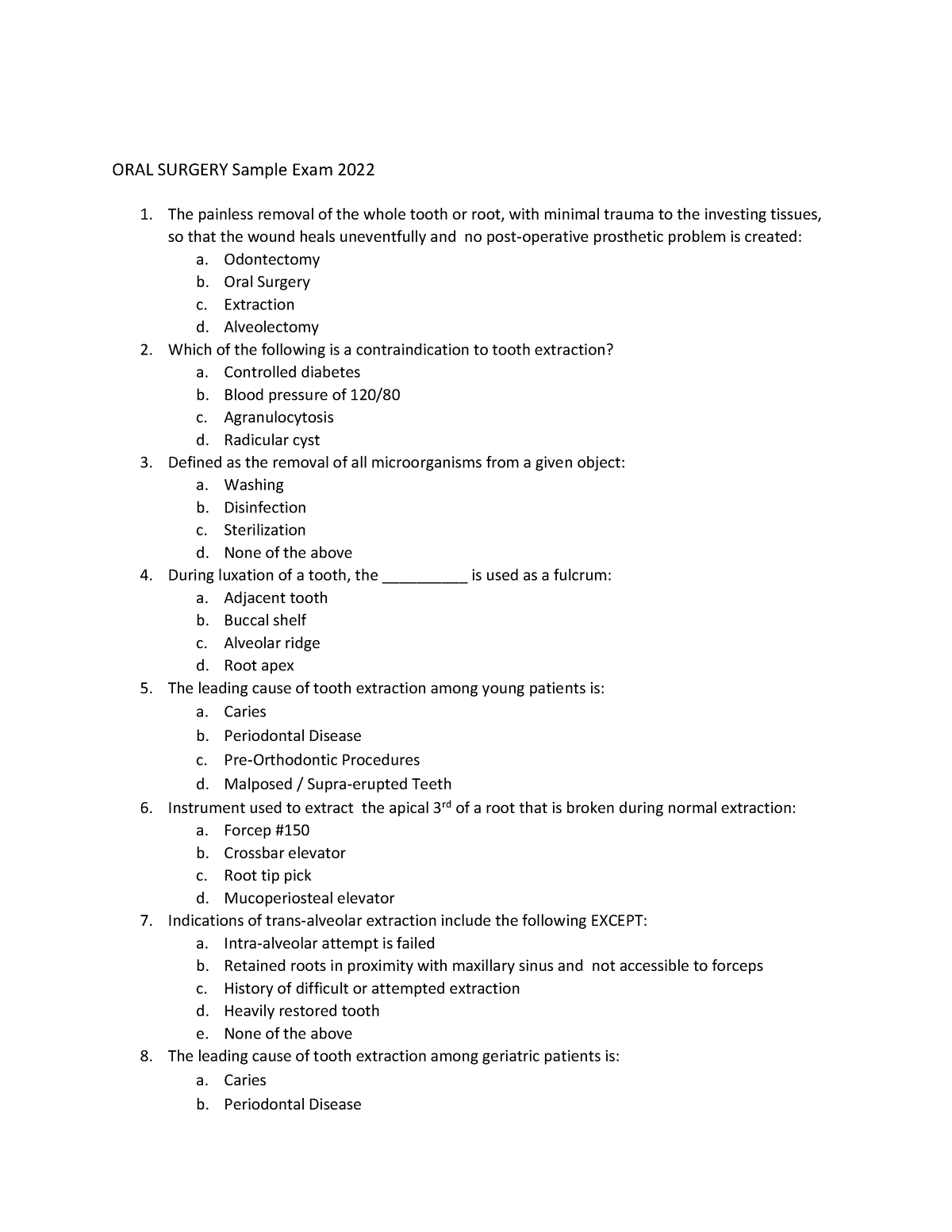 dissertation topics of oral surgery