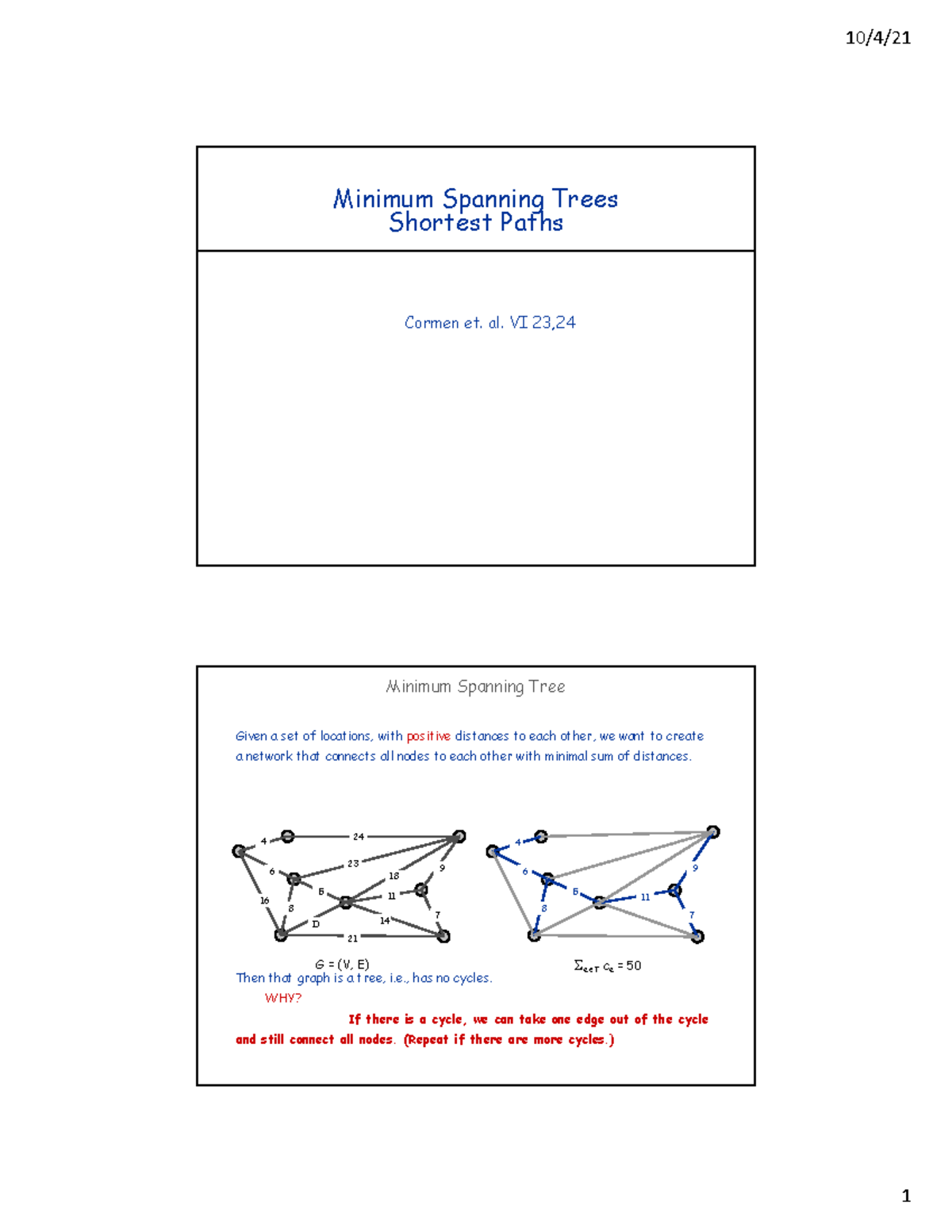 04 mst - B.tech - Minimum Spanning Trees Shortest Paths Cormen et. al ...