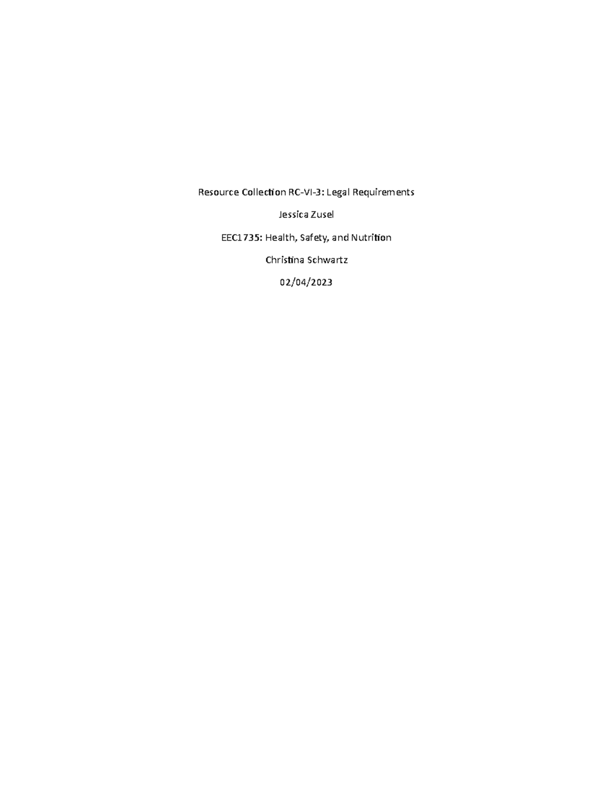 Resource Collection RC-VI-3 Legal Requirements - Largo FL 33771 Suite ...