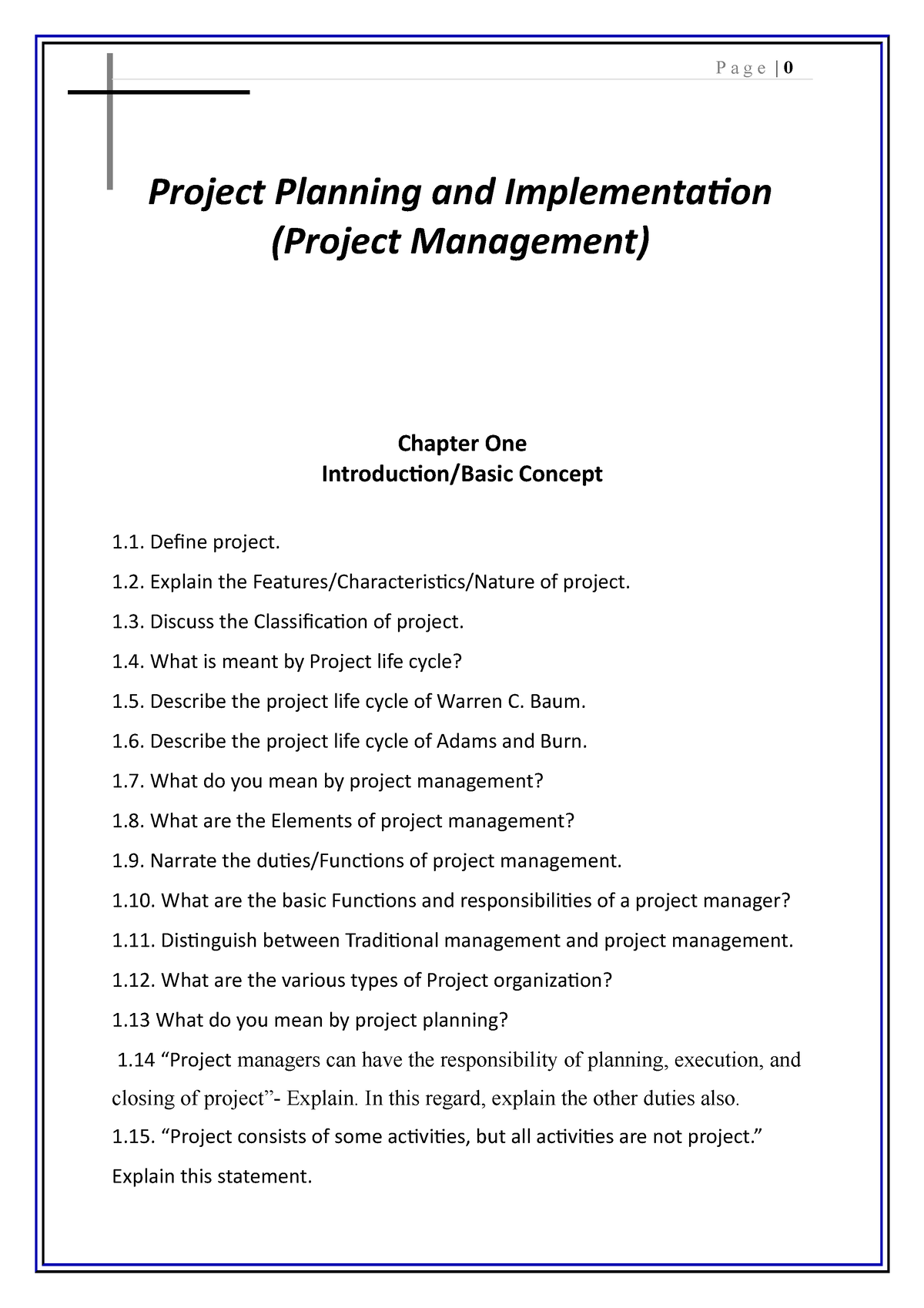 Project Management - Prepared For BBA - Project Planning And ...