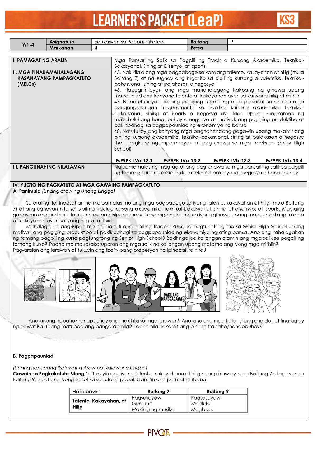 Q4 Es P9 Week 1 4 Lecture Notes 1 7 W1 4 Asignatura Edukasyon Sa Pagpapakatao Baitang 9 Markahan Studocu