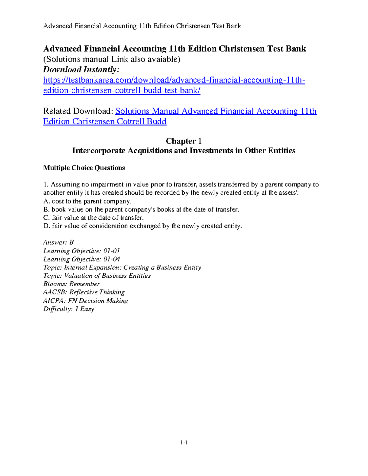 Advanced-Financial-Accounting-11th-Edition-Christensen-Test-Bank chapt ...