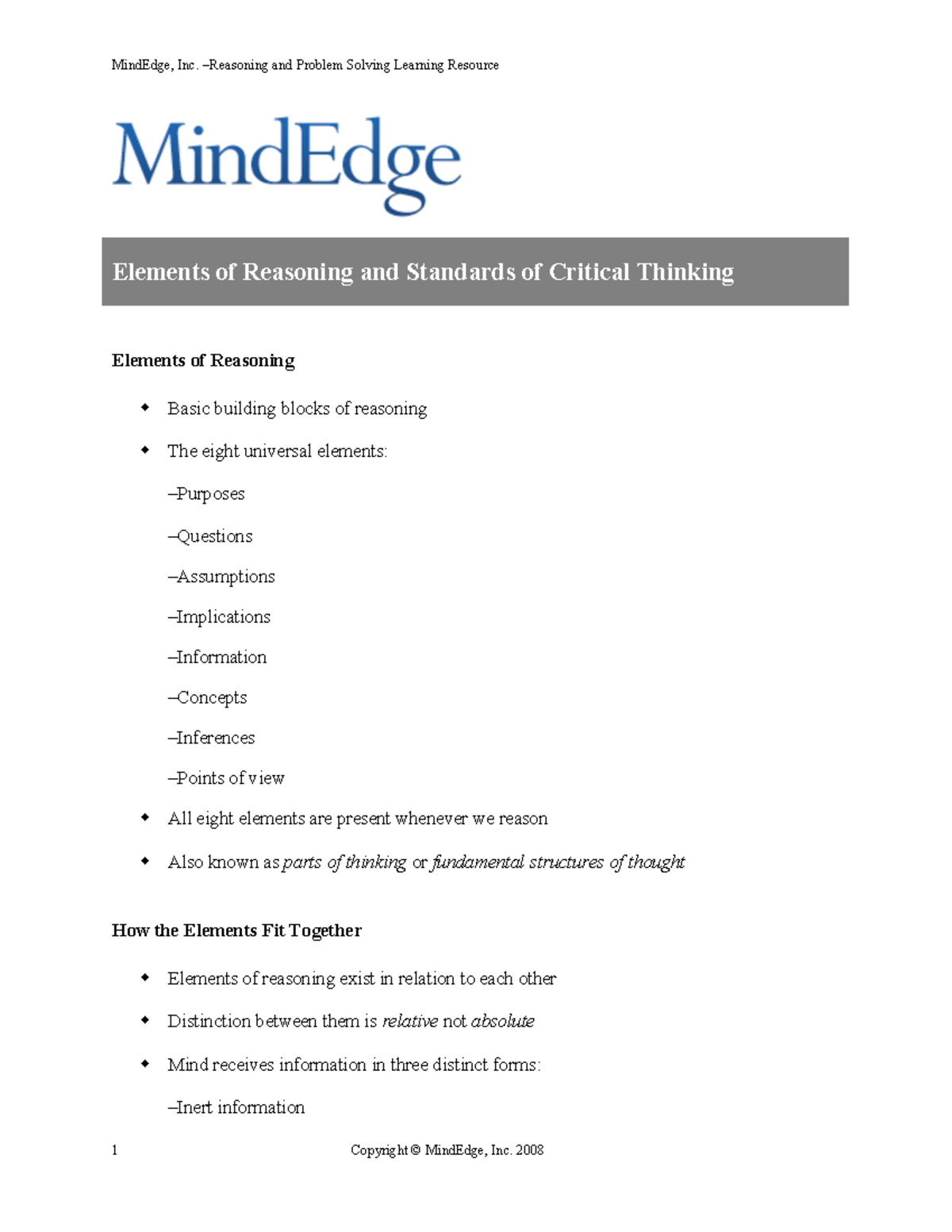 Wgu clrps 201 checklist - MindEdge, Inc. –Reasoning and Problem Solving ...