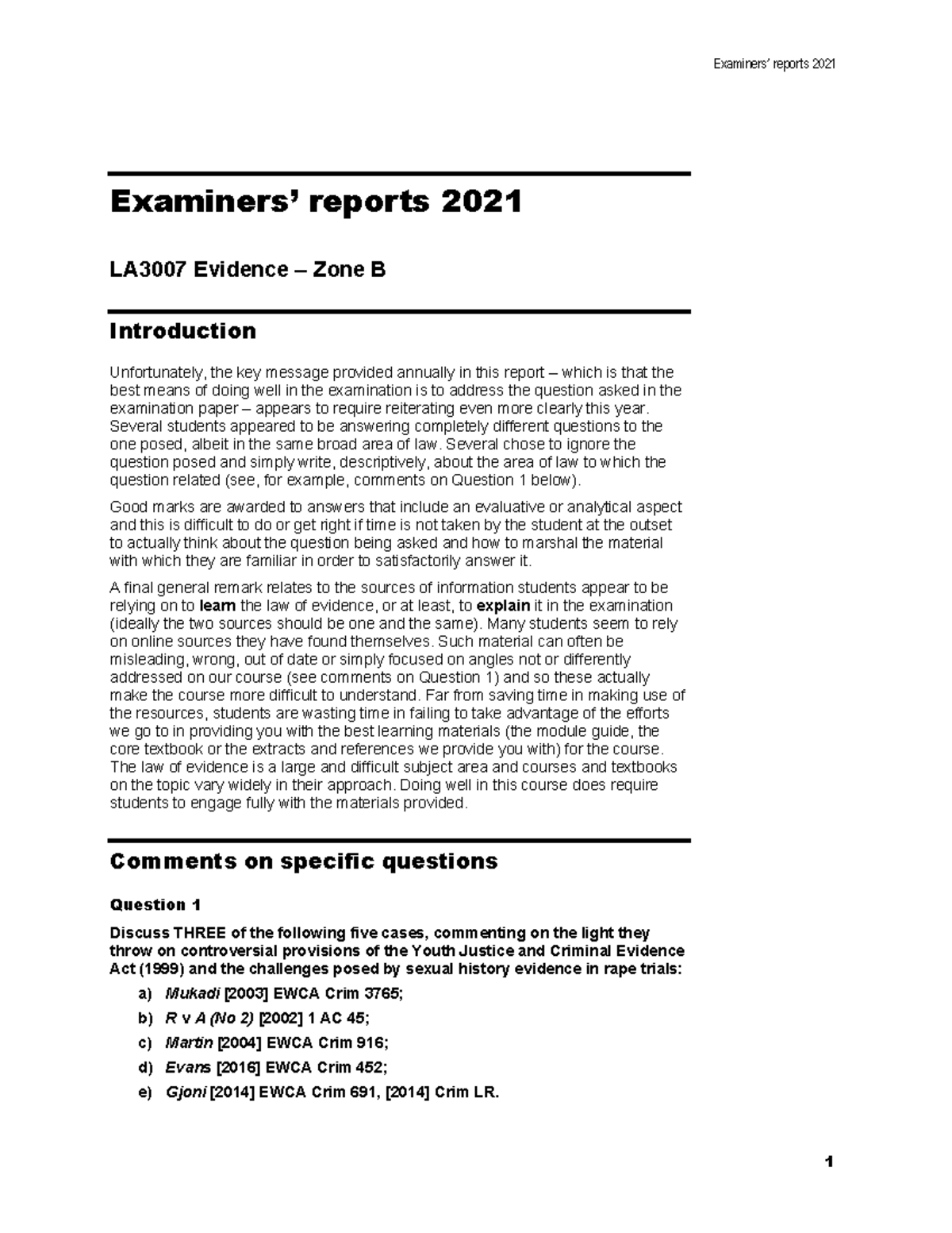 Evidence report 2021 B - dun copy - Examiners’ reports 2021 Examiners ...
