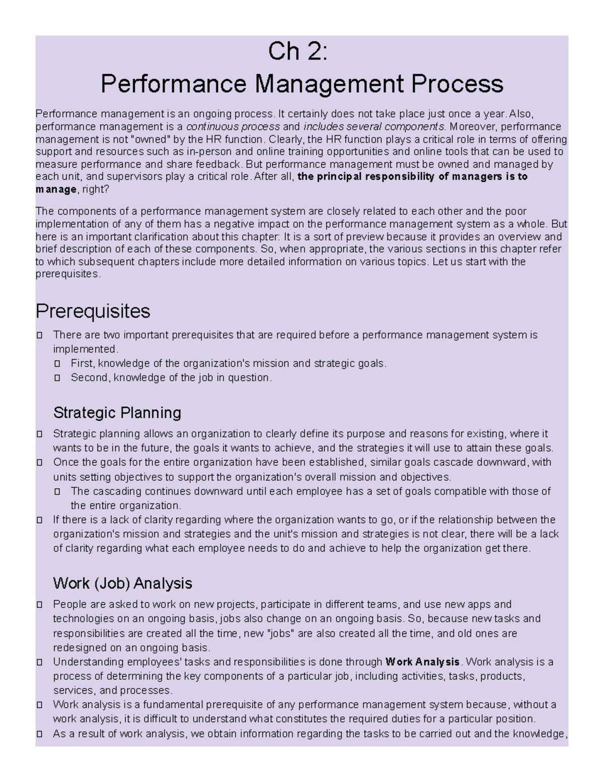 Ch 2 Performance Management Process - Ch 2: Performance Management ...