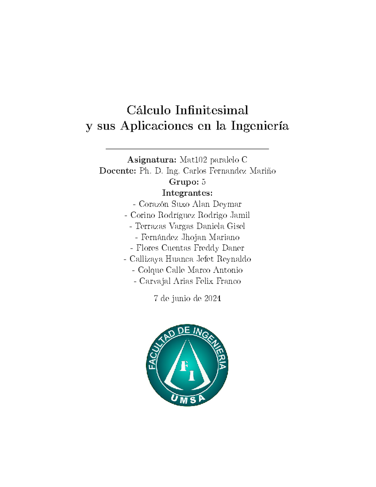 Calulo infinitesimal - Cálculo In nitesimal y sus Aplicaciones en la ...