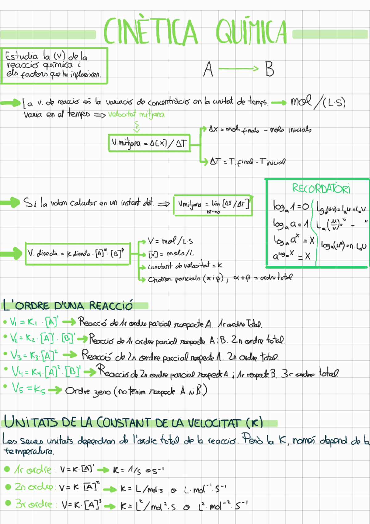 Cinetica quimica - Cinètica química - CINÉTICA QUIMICA Estudia la (v ...