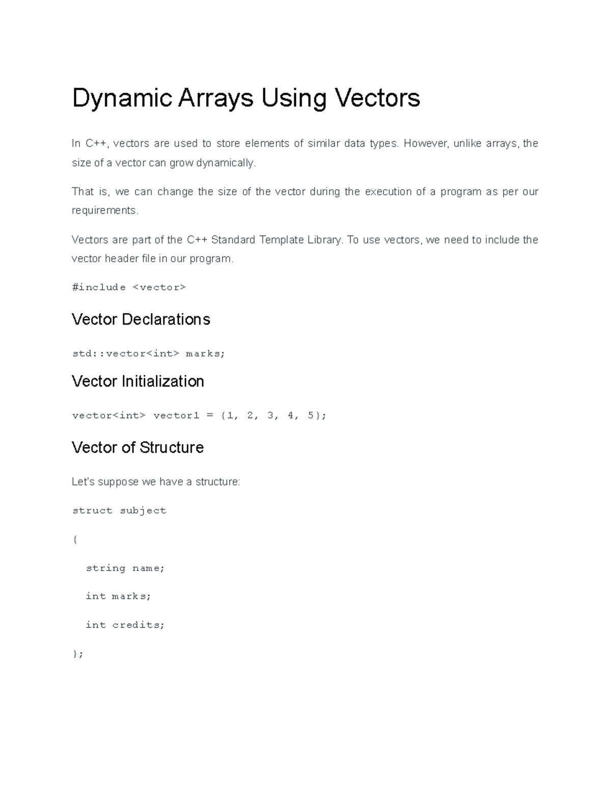 Process Scheduling and Vectors - Dynamic Arrays Using Vectors In C++ ...