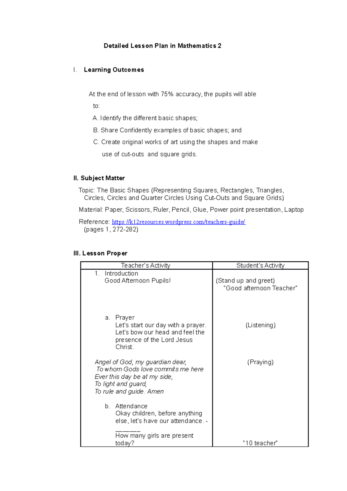 Group 3 Detailed Lesson Plan Math - Detailed Lesson Plan in Mathematics ...