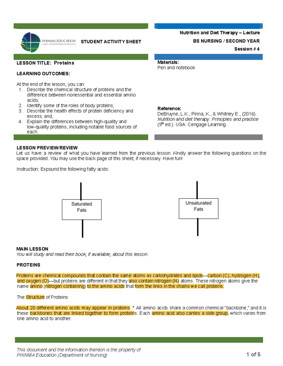 Nutrition and Diet Therapy Laboratory Activity 23 - ST 8 DENT ACTI 9 IT