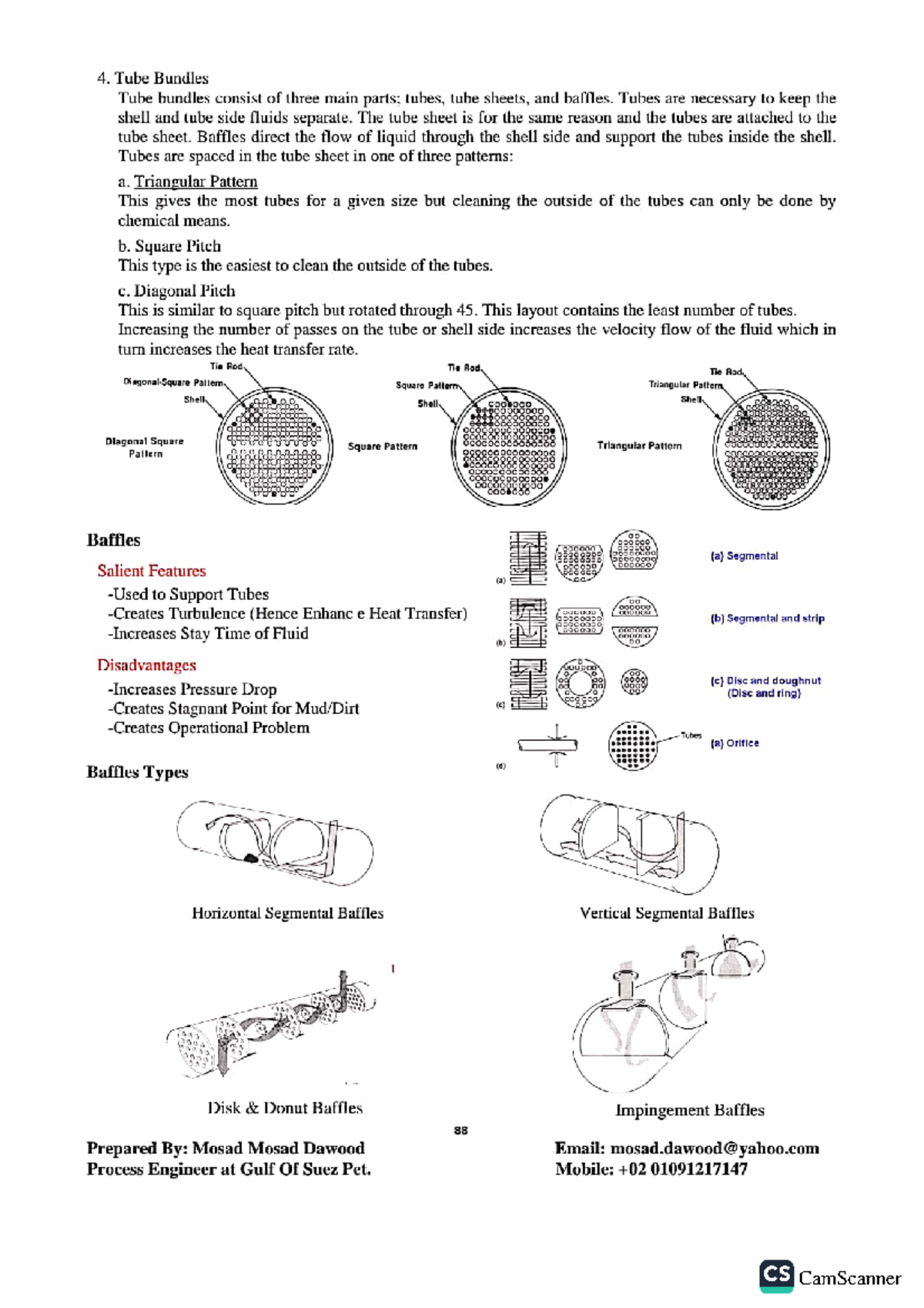 Chapter 4 Baffles Baffles Types Flow dir Shell and Tube Heat