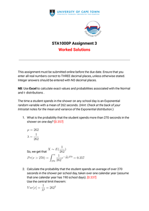 STA1000S Finished Notes 2 - STA1000S Notes Table Of Contents Week ...