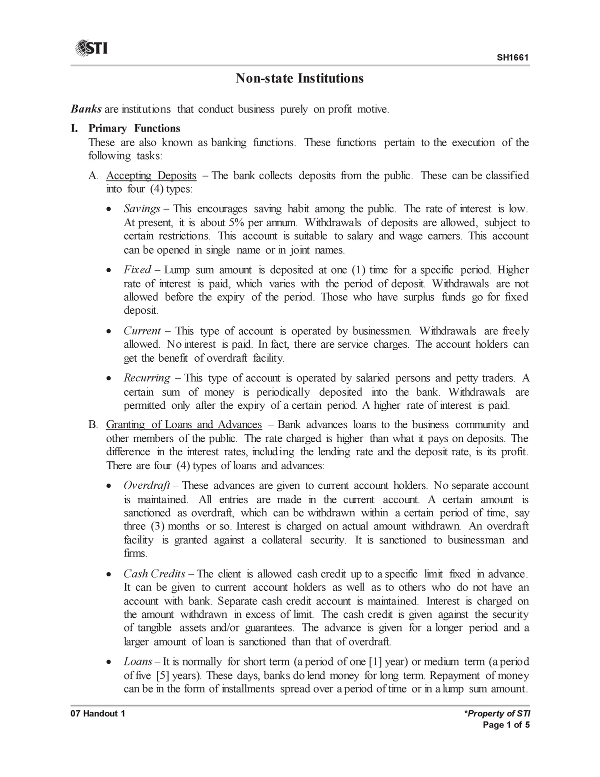 07 Handout 1 - Notess Nyoo - 07 Handout 1 *Property Of STI Non-state ...