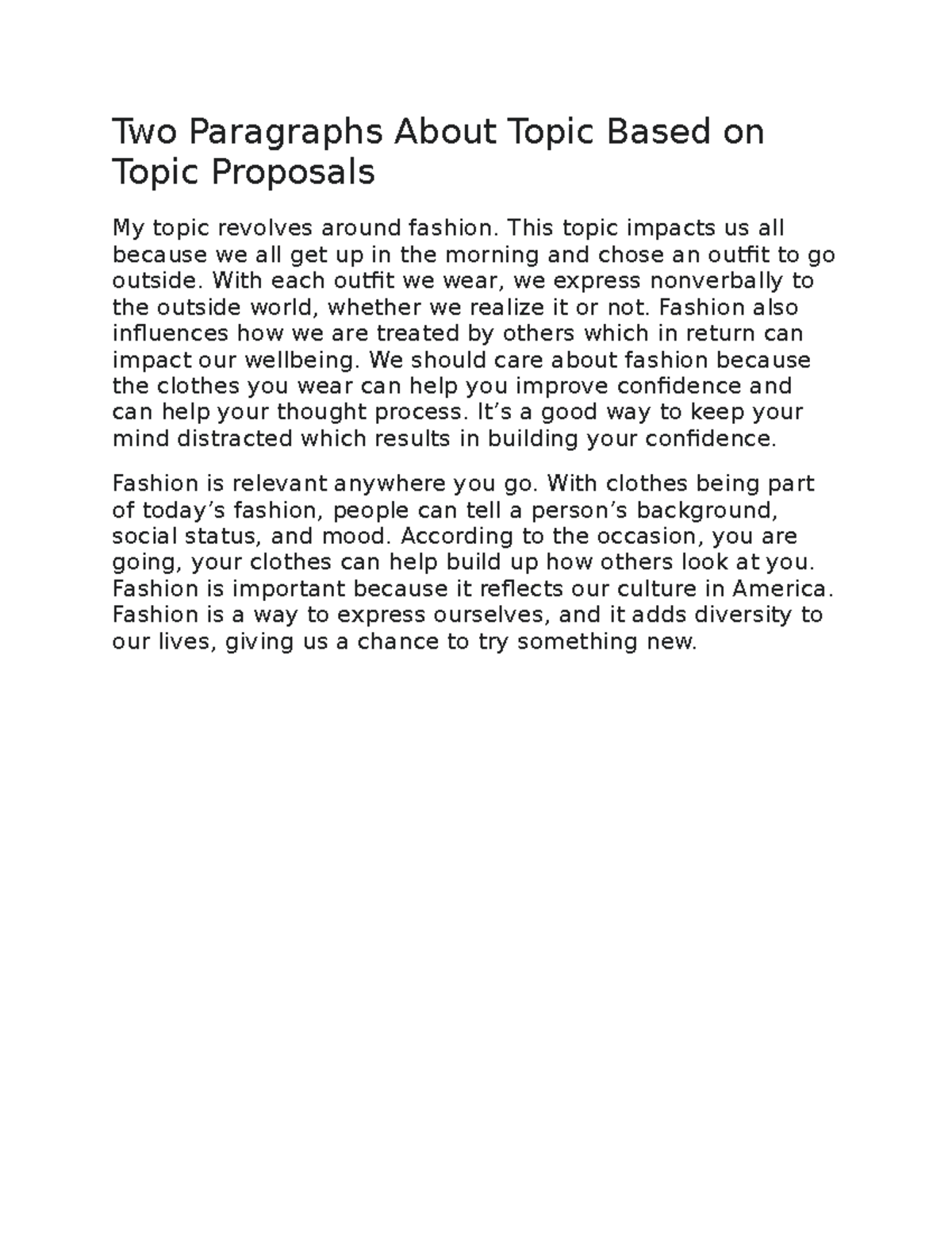 WRD 104 19 - Topic Proposal examples for Professor Dobble - Two ...