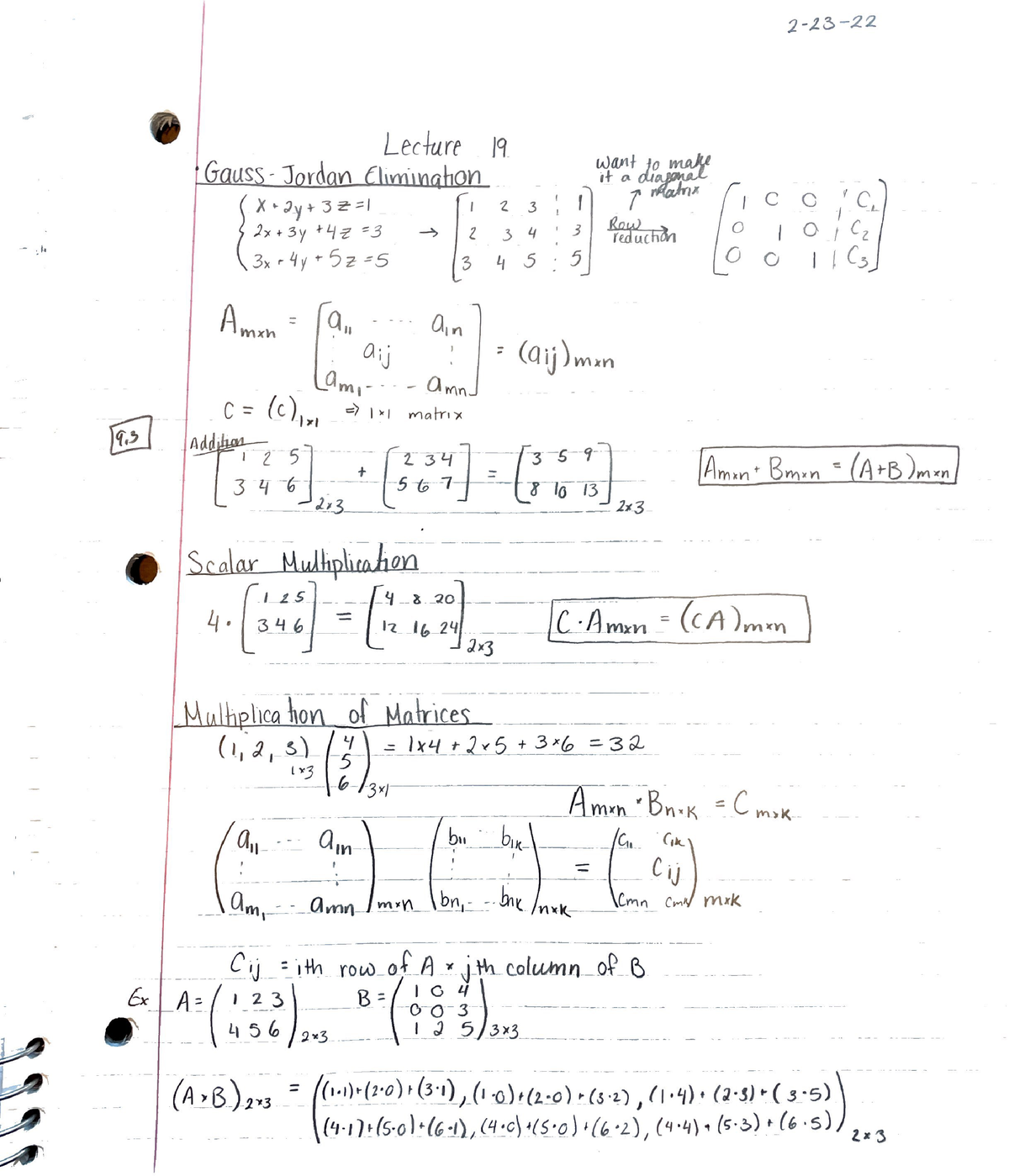 Gauss Jordan Elimination - MATH 20D - Studocu