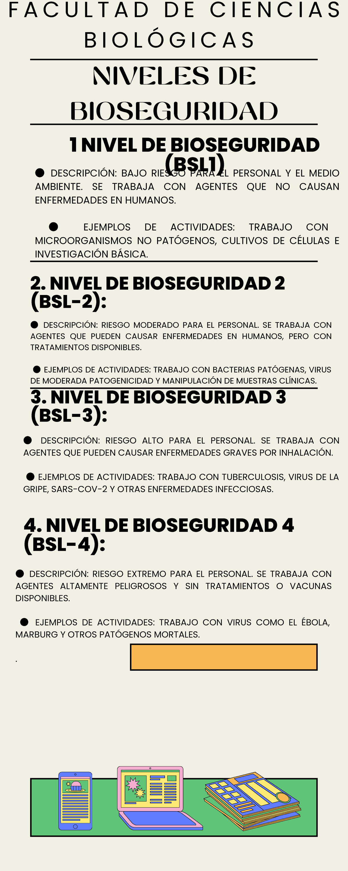 Infografia Quimica - NIVELES DE BIOSEGURIDAD F A C U L T A D D E C I E ...