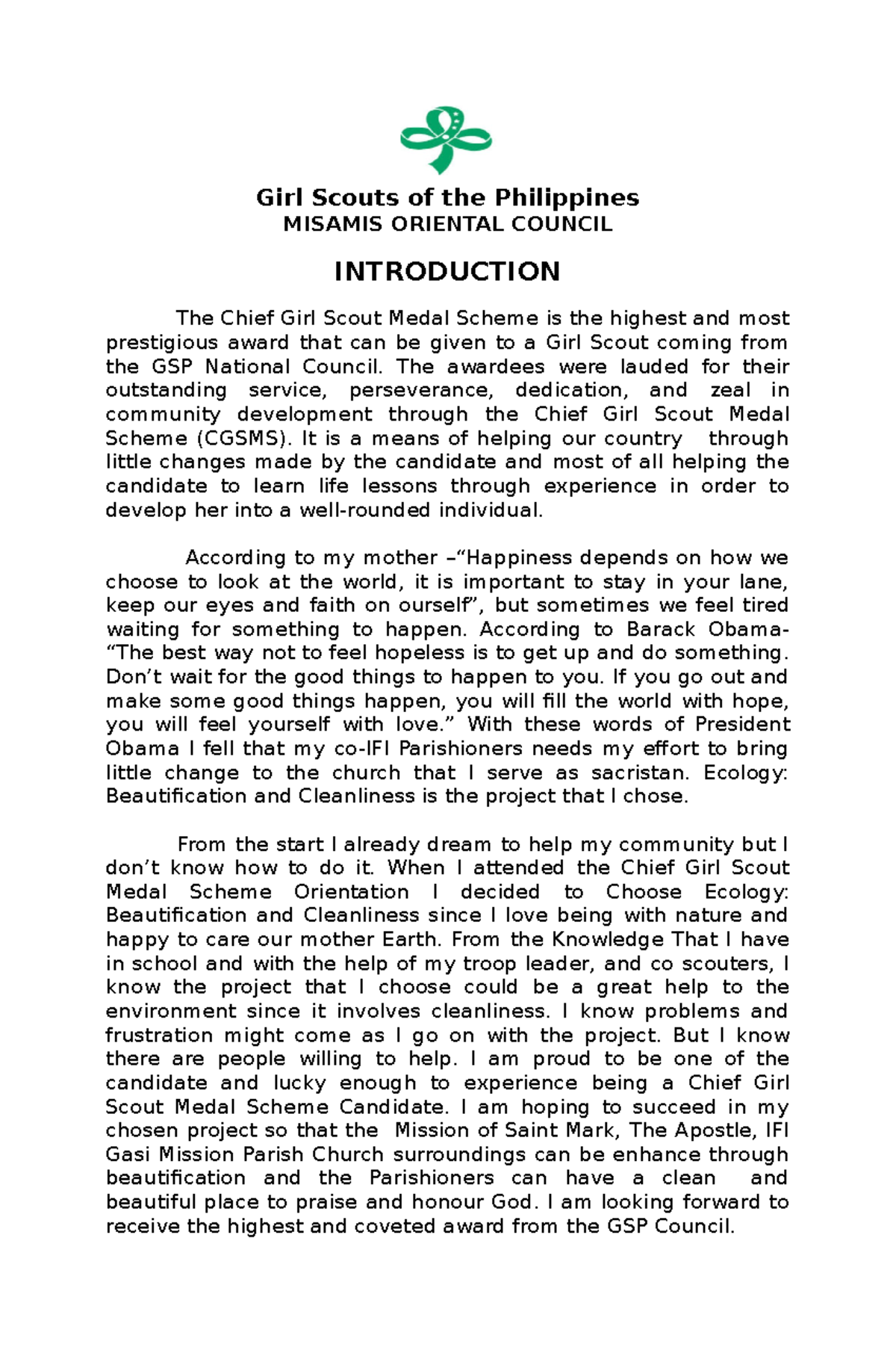 GSP Introduction new - Girl Scout Reference - Girl Scouts of the ...