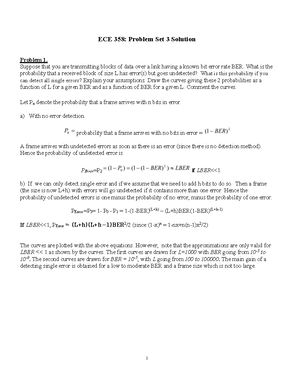 Problem Set 1 - Intro - ECE 358: Problem Set 1 Problem 1. Consider Two ...