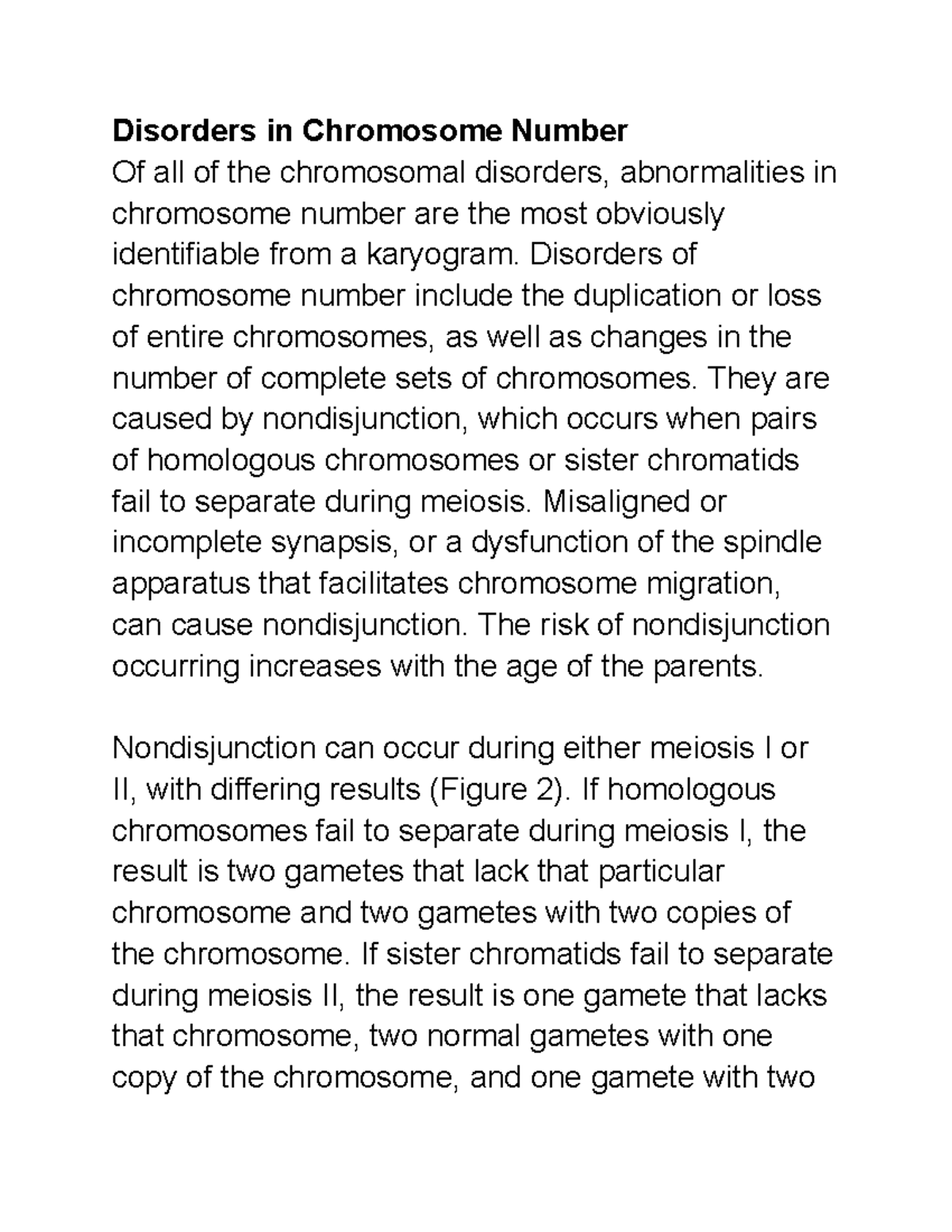 BIOL 1345 Module 11 Chromosomal Basis Of Inherited Disorders ...