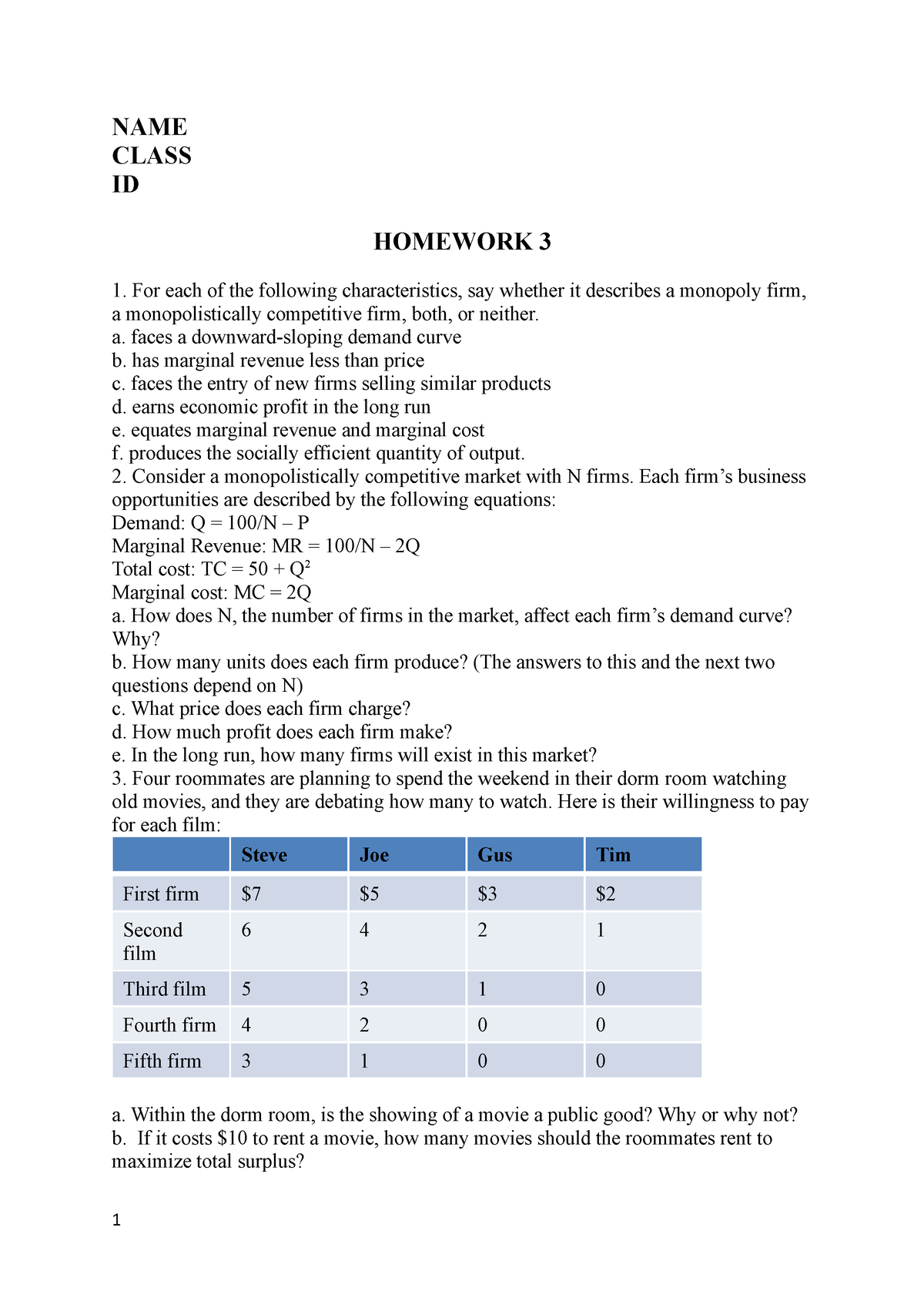 homework 3 modern materials answers