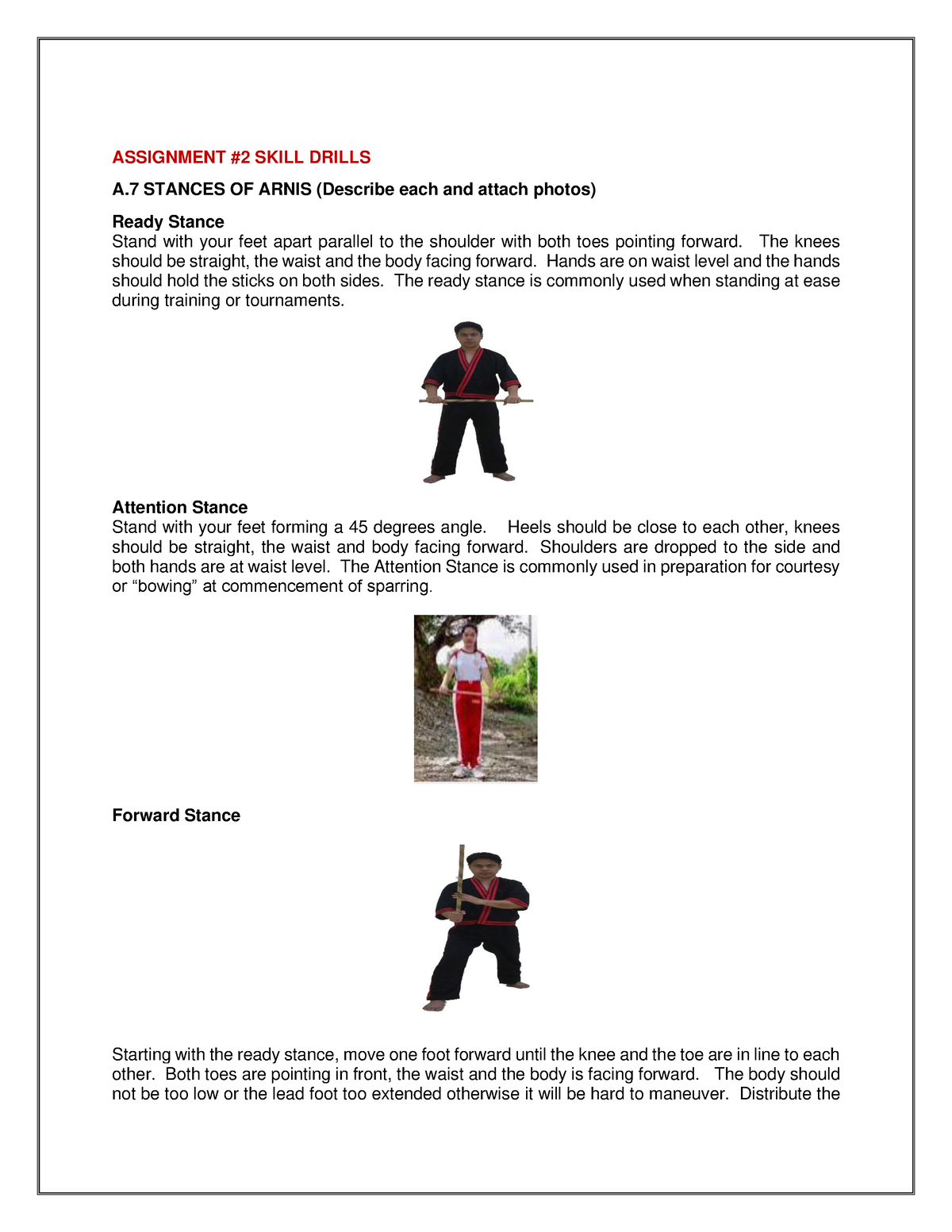 make an essay on the importance of arnis training