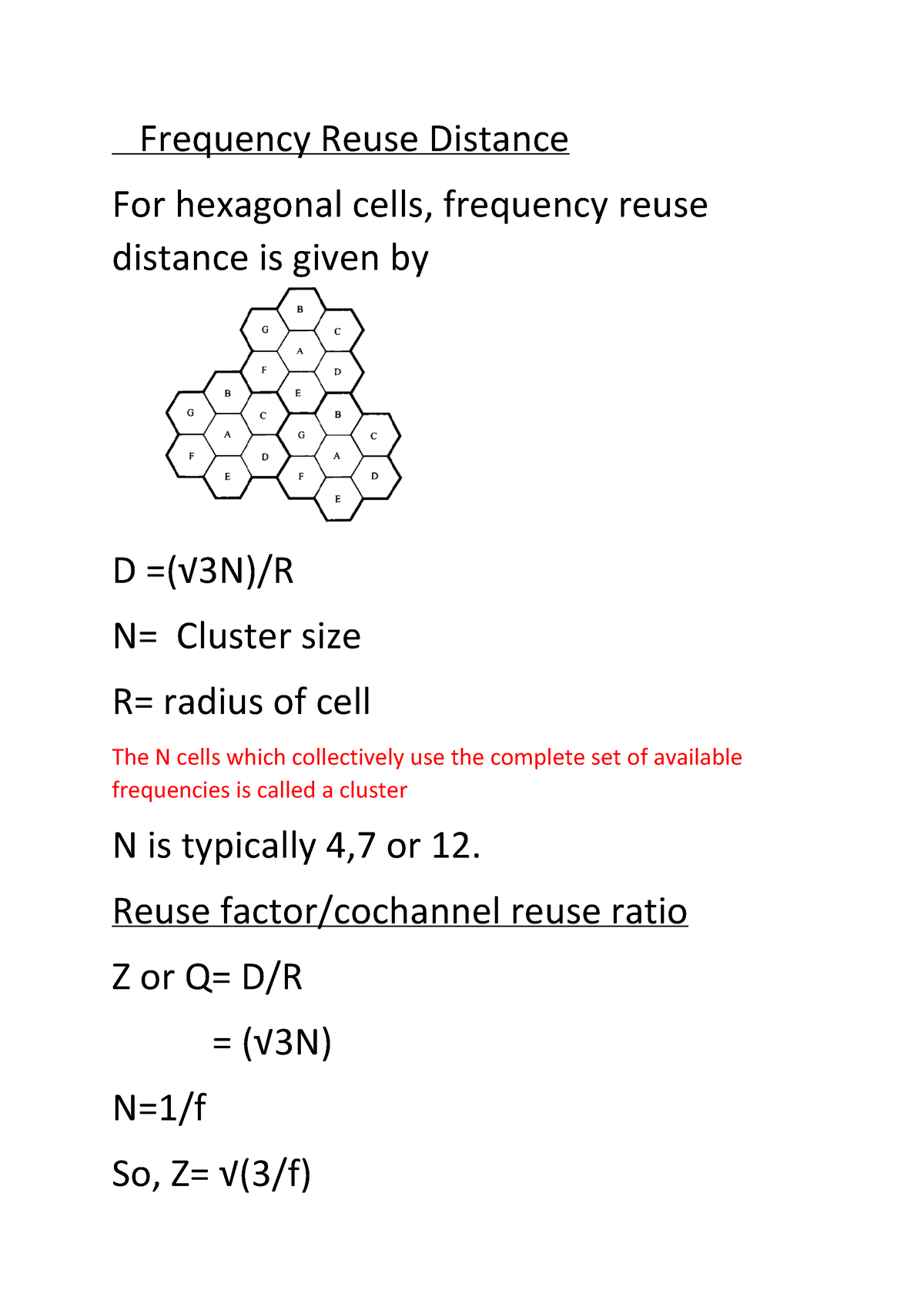 MOD1-cellular Concept Problems - Frequency Reuse Distance For Hexagonal ...