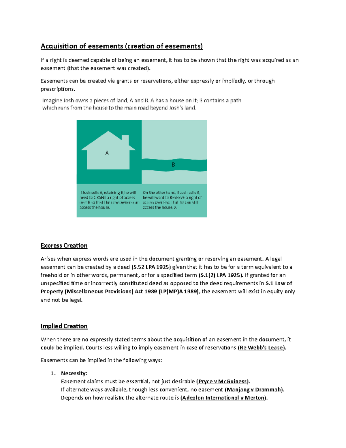 Acquisition Of Easements (creation Of Easements) - Easements Can Be ...