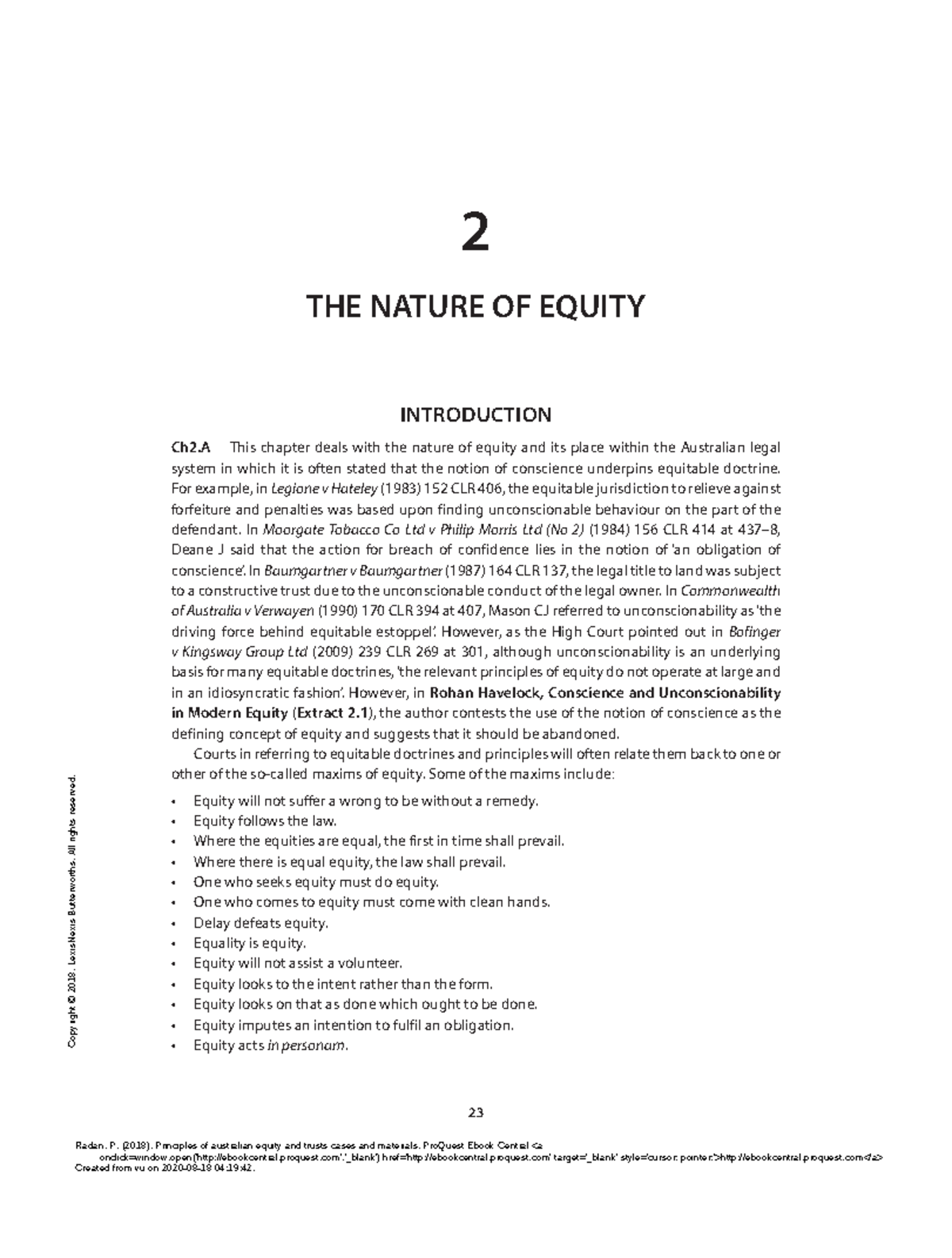 Chapter 2 - notes - 23 2 THE NATURE OF EQUITY INTRODUCTION Ch2 This ...
