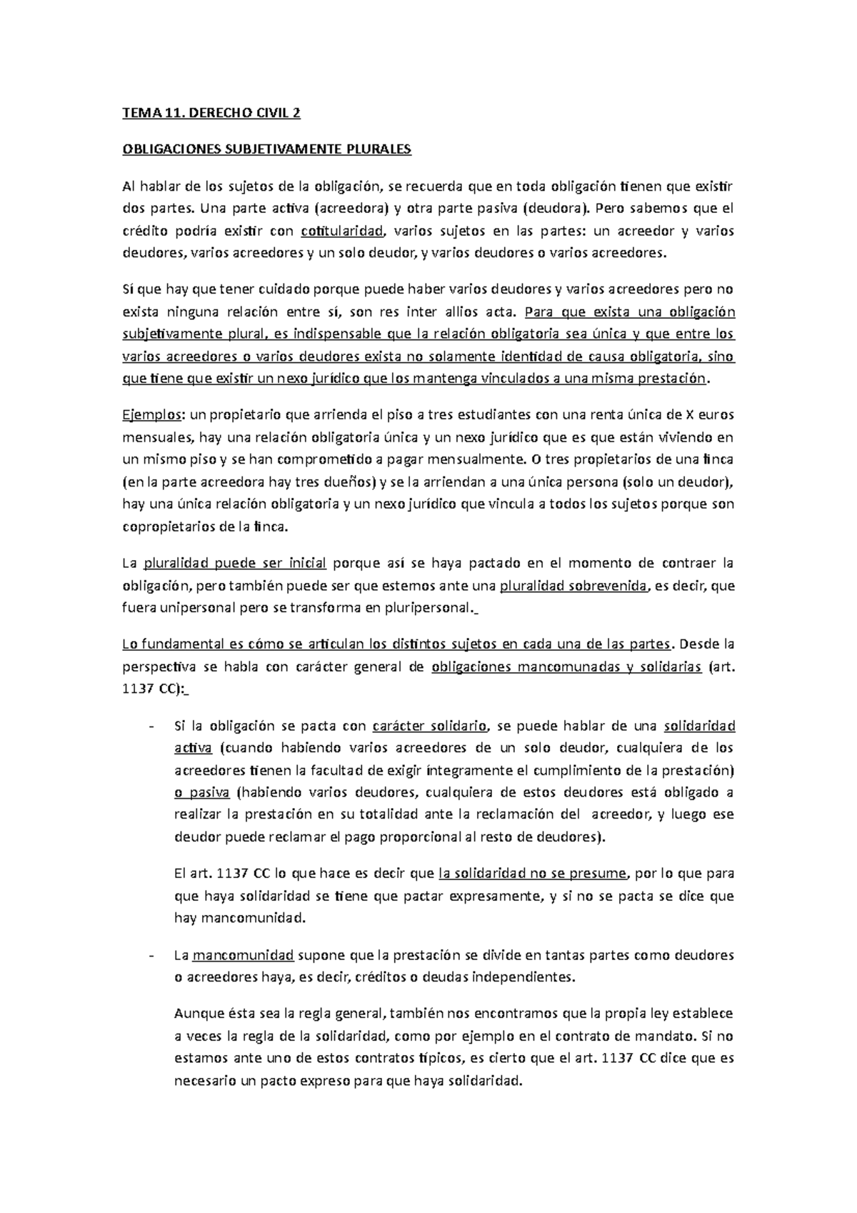 TEMA 11 Derecho Civil 2 - Apuntes - TEMA 11. DERECHO CIVIL 2 ...