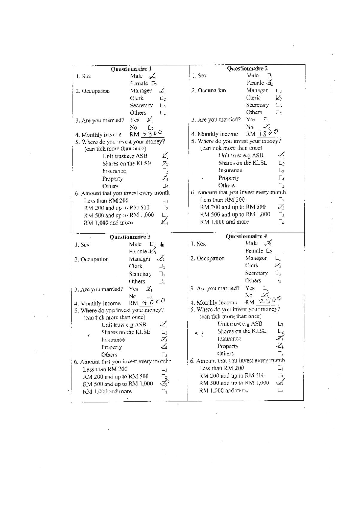 Sample questionnaire - a simple note from lecturer to make revision ...
