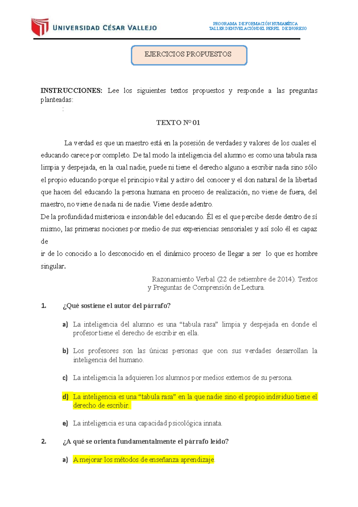 Tarea 1 Ejercicios Propuestos Instrucciones Lee Los Siguientes Textos Propuestos Y Responde A 5699