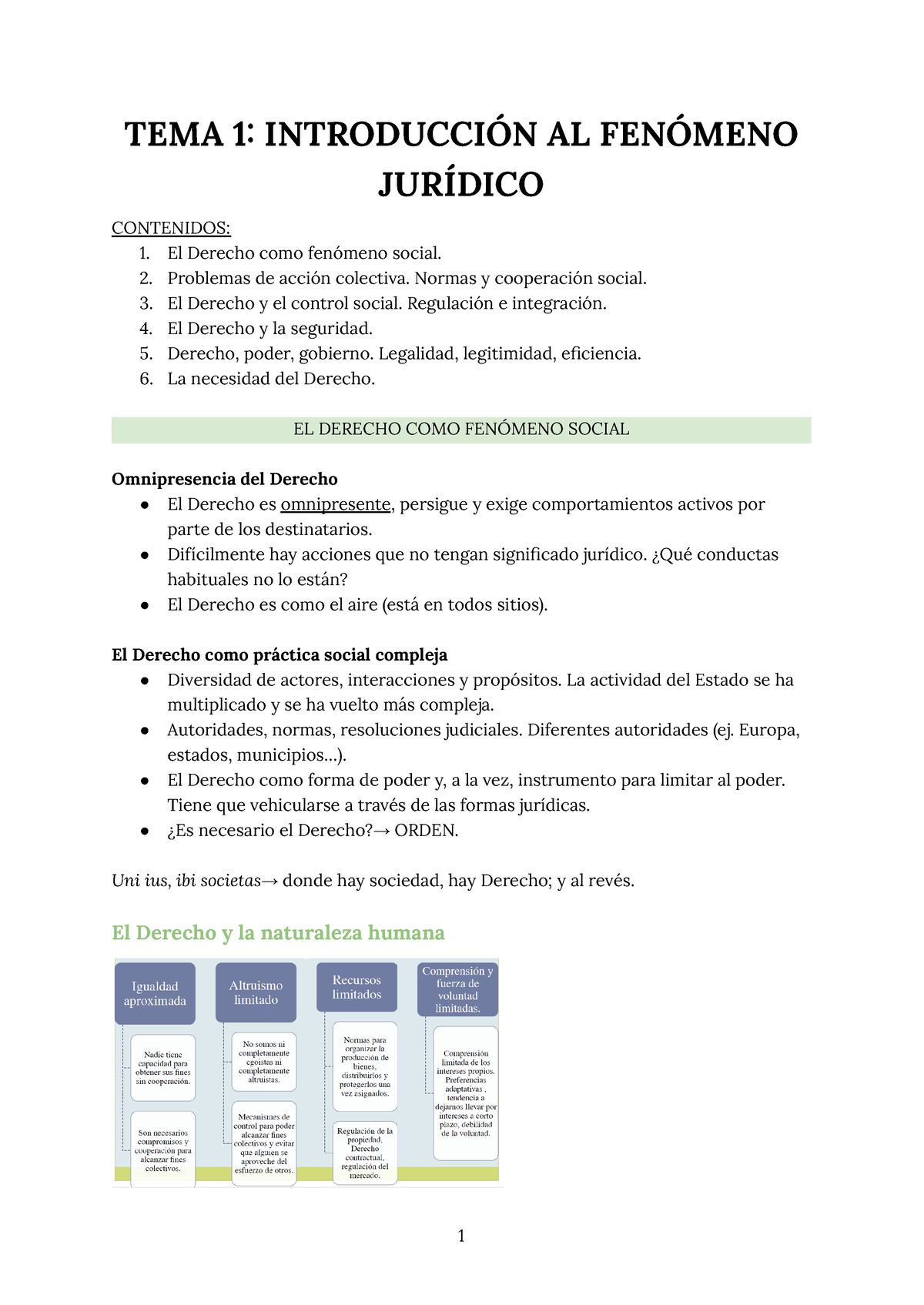 Tema 1 Introducción Al Fenómeno Jurídico Tema 1 IntroducciÓn Al FenÓmeno JurÍdico Contenidos 1153