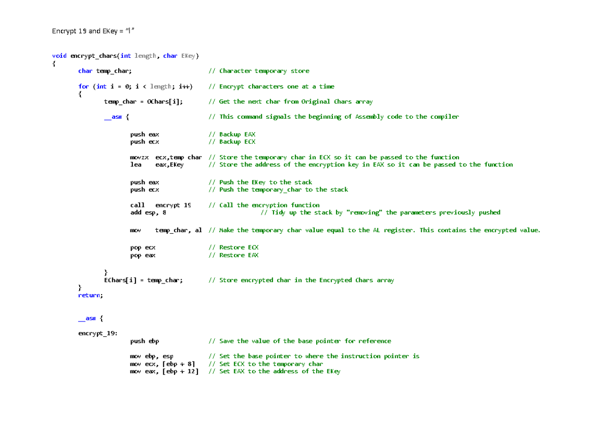 FOCA assignment Milestone 2 - void encrypt_chars(int length, char EKey ...
