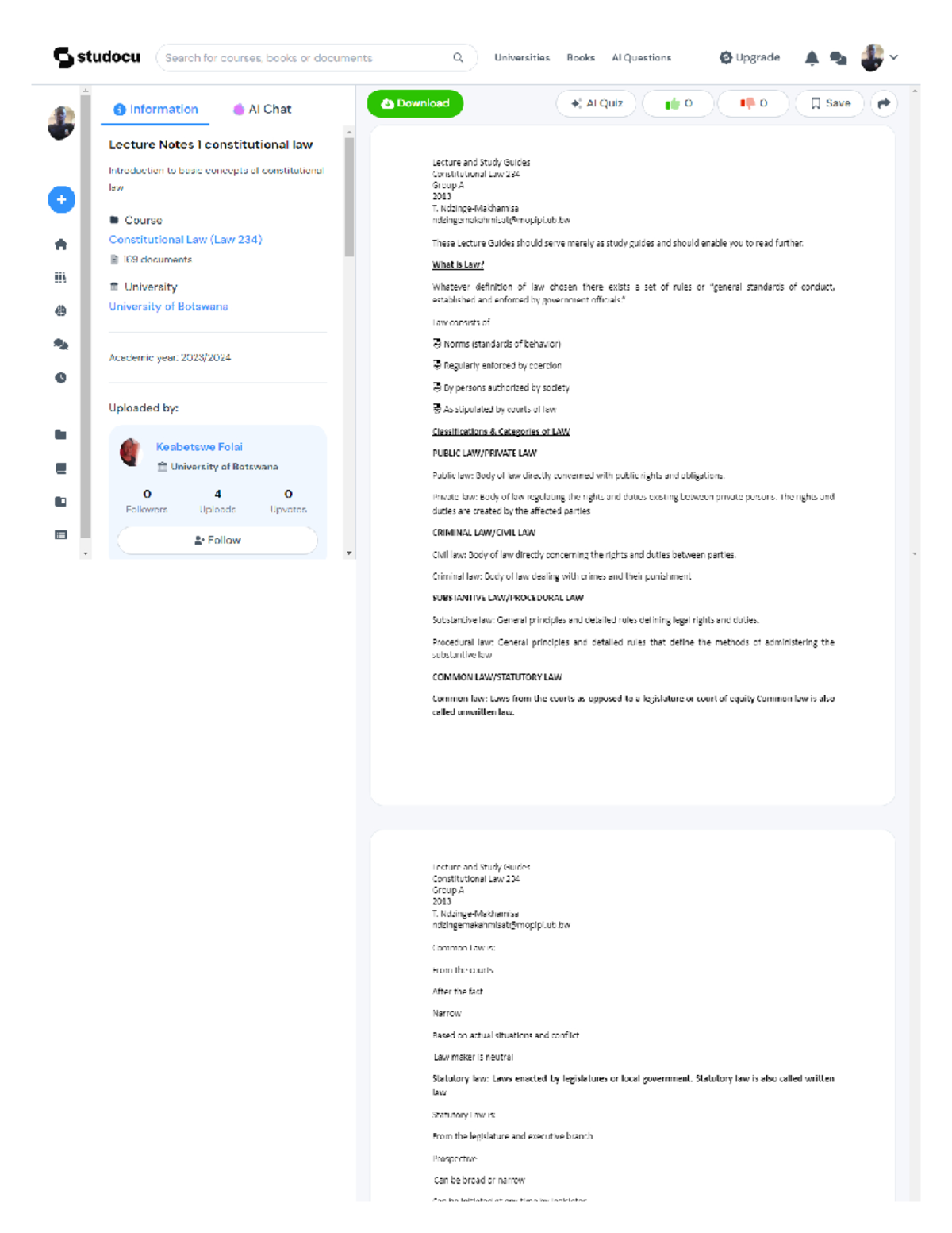 Law Notes Extended Study Studocu Information Al Chat Lecture Notes