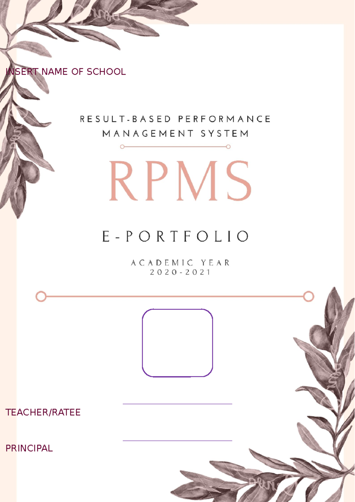 RPMS Template 2 - This is for Performance based for teachers - INSERT ...